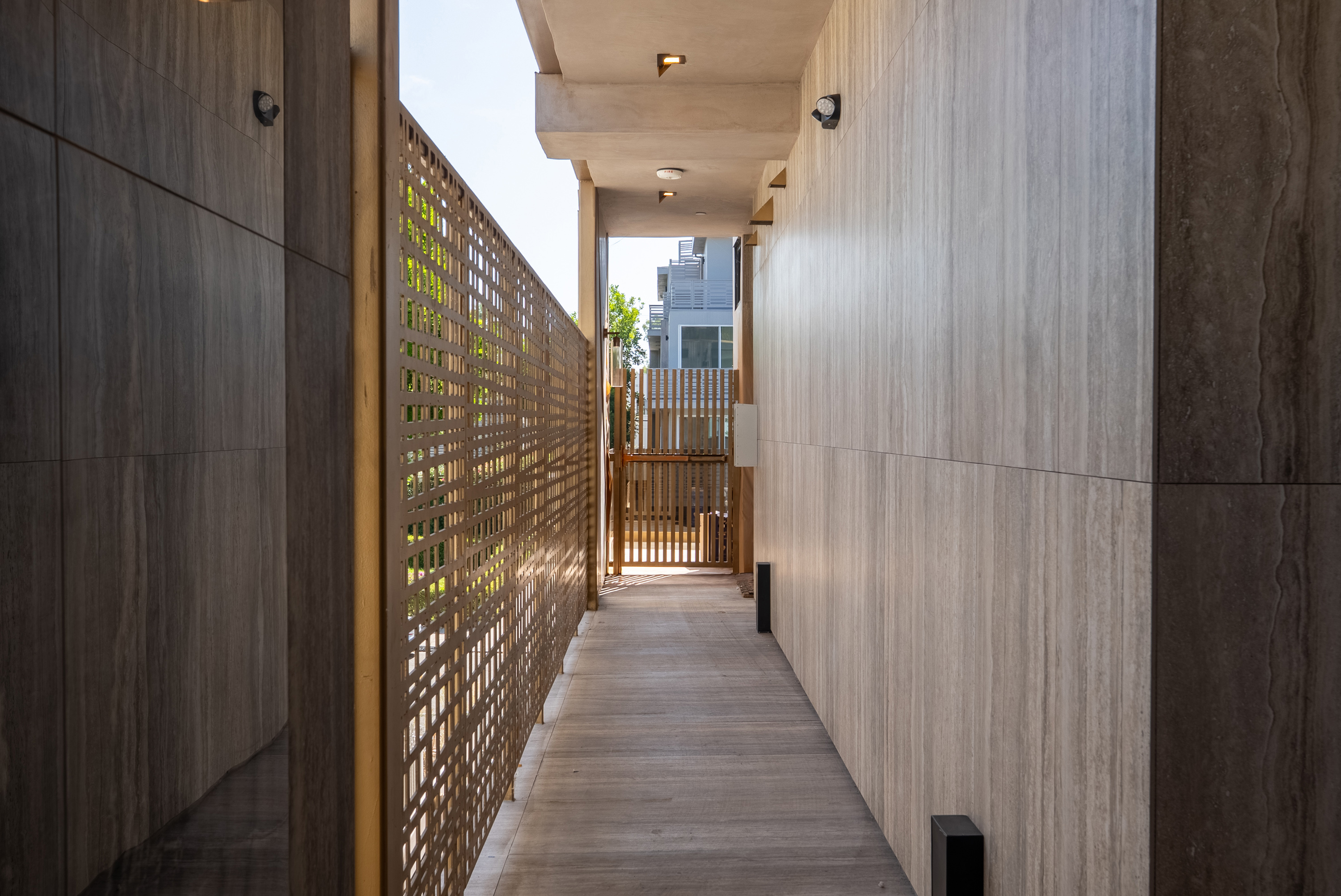 Secure building access at the pedestrian gate
